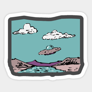 Flying Saucer UFO! Sticker